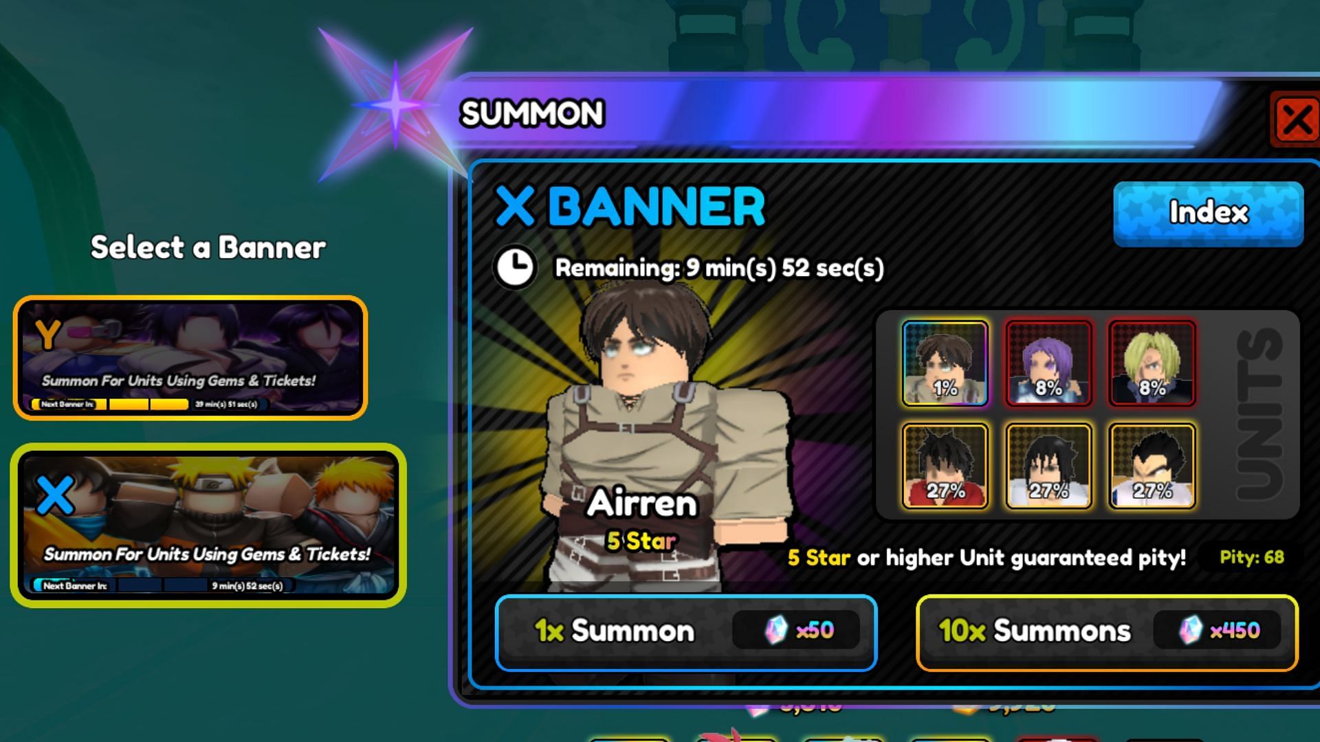 The X Banner in the game (Image via Roblox)